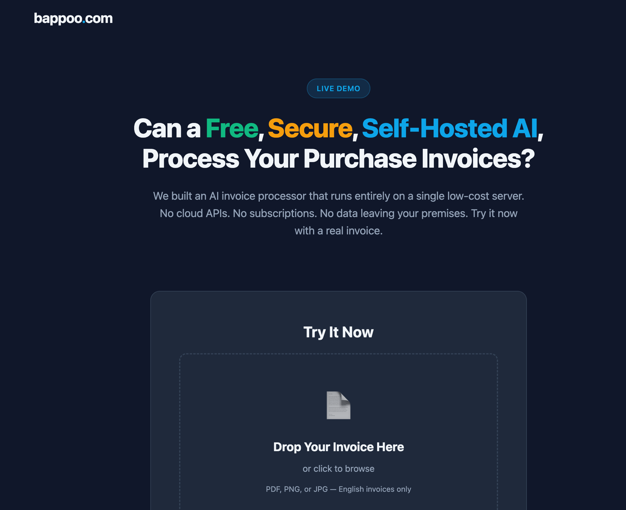 Self-hosted AI invoice processor